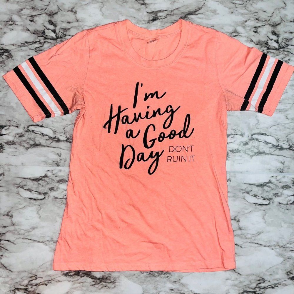 Hybrid Short Sleeve Shirt Crew Neck Pink Women M Barbie Graphic Summer Comfy